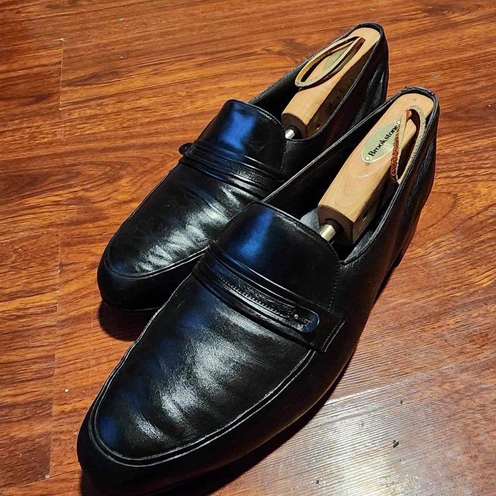 Black Leather Men's Loafers